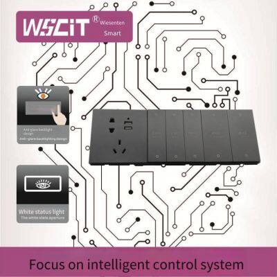factory wholesale wall switches and sockets, new 86-type five-hole sockets, new champagne gold large-panel sockets