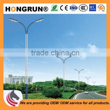 Symmetric Dual-arm street light pole with galvanized and powder coated lamp poles