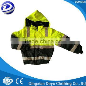 100% polyester worker's reflective strip fluorescent safety jacket