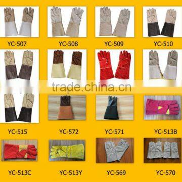 cow split leather welding gloves with jersy lining