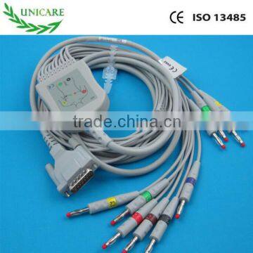 One-Piece 10 Lead ECG Cable With Leadwire, Snap, AHA, Compatible,TPU photo-2