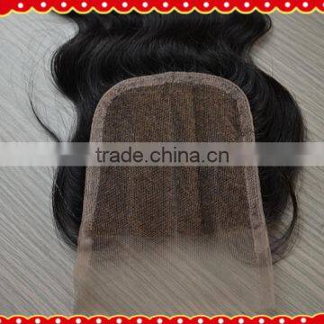 2013 New arrival peruvian hair three part silk base lace closure