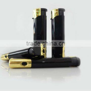 Wholesale Black Color Windproof Electronic Lighter, Refillable Cigarette Lighter With Led