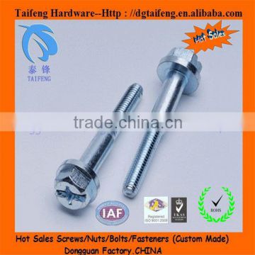 Hexagon flange truss head screw with pratial thread zinc plated