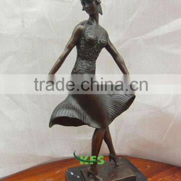 Bronze angel dancing indoor statue