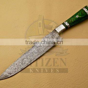 CITIZEN KNIVES, CUSTOM HAND MADE DAMASCUS STEEL CHEF KNIFE photo-2