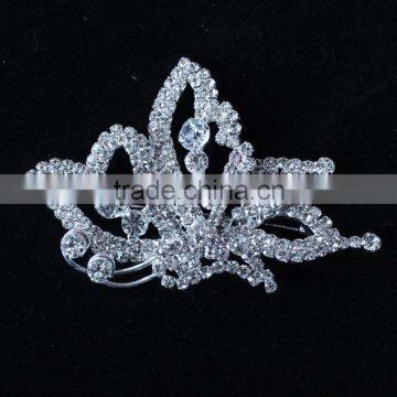 NEW Rhinestone Crystal Wedding Bridal Bouquet Silver Flower Pearl Brooch Pin