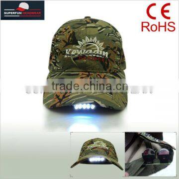 high quality custom camouflage LED cap