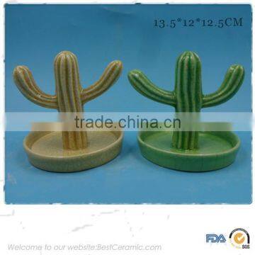 Ceramic cactus ring holder