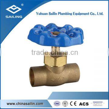 high quality of brass solder stop valve with aluminium handle