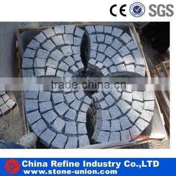 Fan Shaped Grey granite paving stone