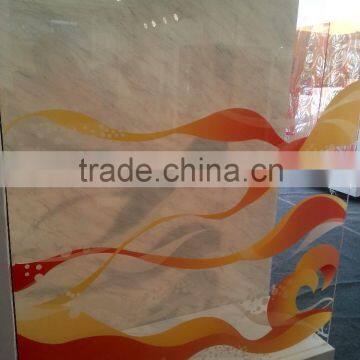 Digital printed tempered glass shower screen Wavy pattern art safety glass Succinct style bathroom wall
