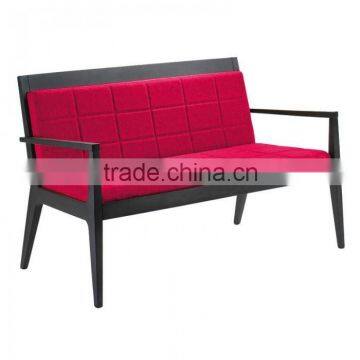 Red cushion black frame hotel sofa XY3331