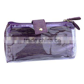 Fashion, transparency PVC with microfiber cosmetic beach bag