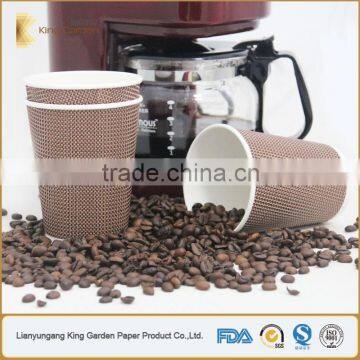 Ripple Wall Paper Coffee Cups With Matching PS Lids