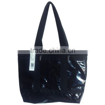 Fashion women gloss shiny pvc handbag for college student