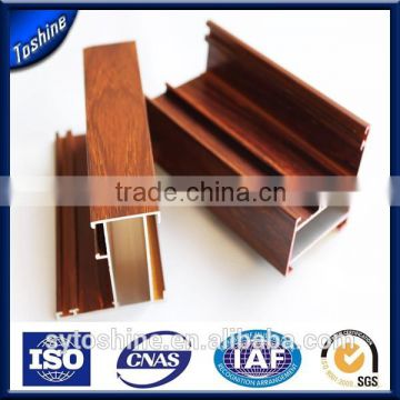 China wooden grain closet sliding doors aluminum extrusions on sale