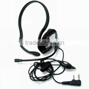 Behind-the-head two way radio headsets