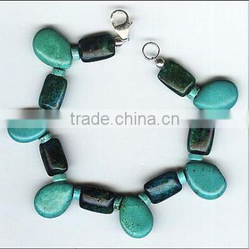 China Direct Factory OEM Pear Shape Turquoise Gemstone Bracelet