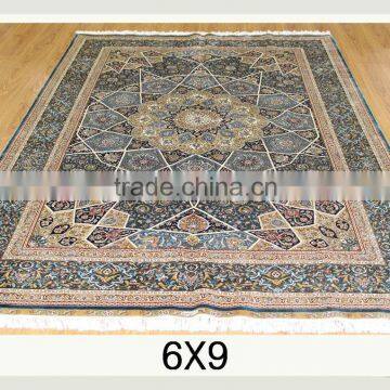 exhibition carpet natural colour hand knotted handmade persian silk rug persian handmade silk carpets