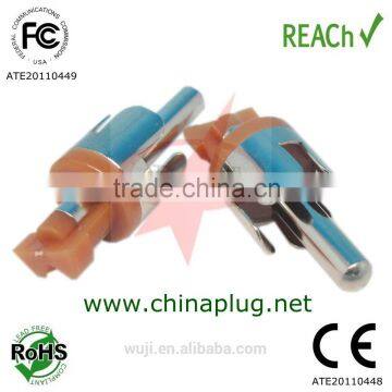 Dongguan Wuji electronics factory one-year warranty of lotus type rca plug gold nickel plated