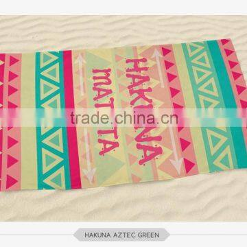 2015 3D digital printed 70*140 wholesaler rainbow color aztec holiday beach towel