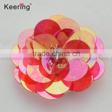 2017 new red sequin flower applique for garments WPHB-079                        
                                                                                Supplier's Choice