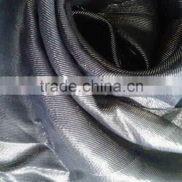 silk gerogette fabric with metallic