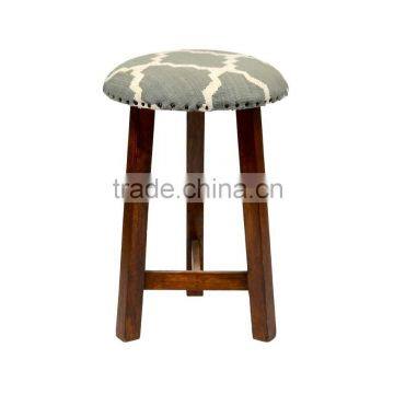 Natural Fibres Moroccan Rug Upholstered Bar Stool