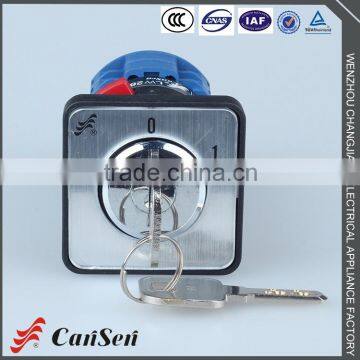 LW26S-20 S4 Single Hole 4P Key-lock Changeover Switch With Plate photo-3