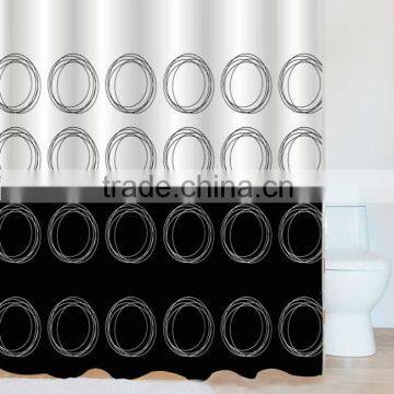 waterproof Customed fabric Shower bath curtain