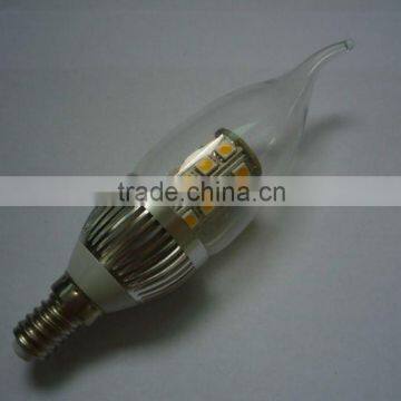 Clear E12 LED Candelier bulb, Flame-tip