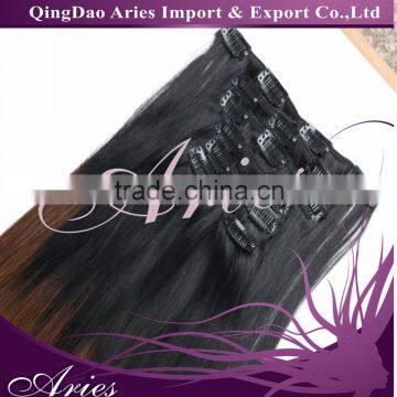 Two Tone Unprocessed Ombre Clip In Human Hair Brazilian Weave