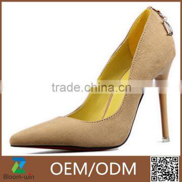 2016 Luxury fashion leather women high heel shoes for women
