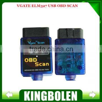 2014 High Quality Vgate ELM327 USB OBDII Scan USB Diagnostic Scanner Work With OBD2 Vehicle Vgate ELM 327 USB Scan