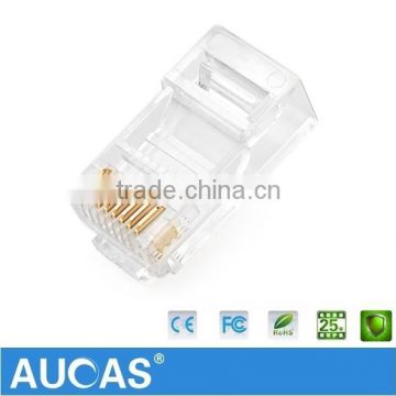 China Imported 4P4C Cat5e Transparent Network Cable RJ45 Connector UTP Modular Plug