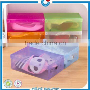 custom design printed clear plastic pvc shoe box for sale