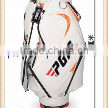 pu new design golf bag white orange for man woman