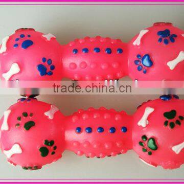 vinyl paw print dumbbell;vinyl toy;yiwu