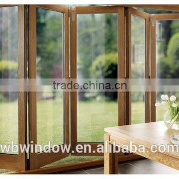 high quality and double glass aluminum folding door