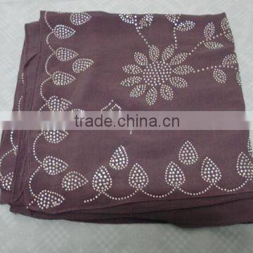 S049 Lastest Muslim Square Scarf With Rhinestones photo-4