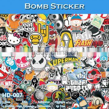 HD-004 1.52x30M 5FTx98FT Air Free High Stylish Cartoon Image Bomb Stickers For Decoration photo-5