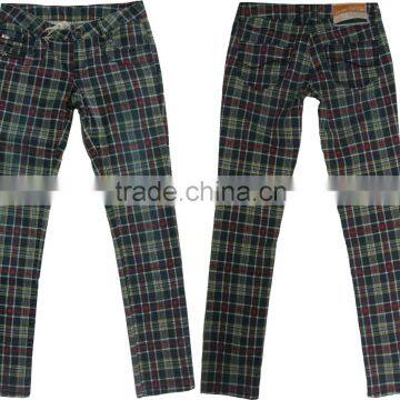 Men hight quality mens check trousers man's cotton slim fit pants manufactory in China