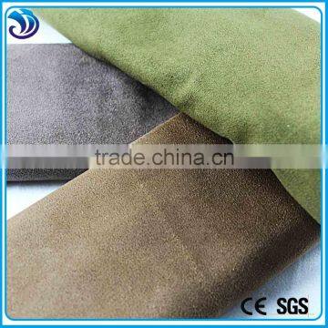 polyester spandex suede plain dyed knitting two way strenth fabric for garments