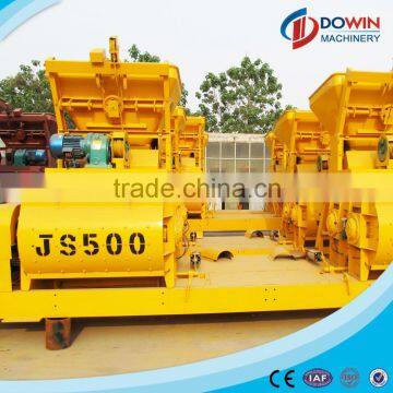 JS500 double shafts mini concrete mixer machine price for construction