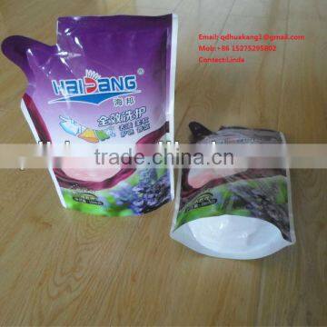 stand up bag for liquid detergent packaging