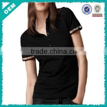 High Quality Deep Neck Polo Shirt Women Custom (lyt-060051)