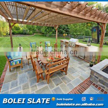 Square and random slate outdoor paving tiles