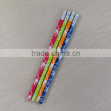 Standard size round shape heat transfer pencil with eraser