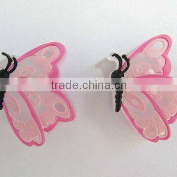 butterfly-shaped soft pvc decoration fashion 3d cartoon shoe flower